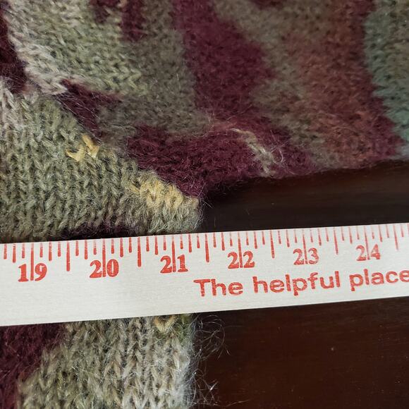 Vtg 90s Talbots Hand Knit Floral Leaves Mohair Blend Sweater Size M Chunky Fall - Picture 7 of 8